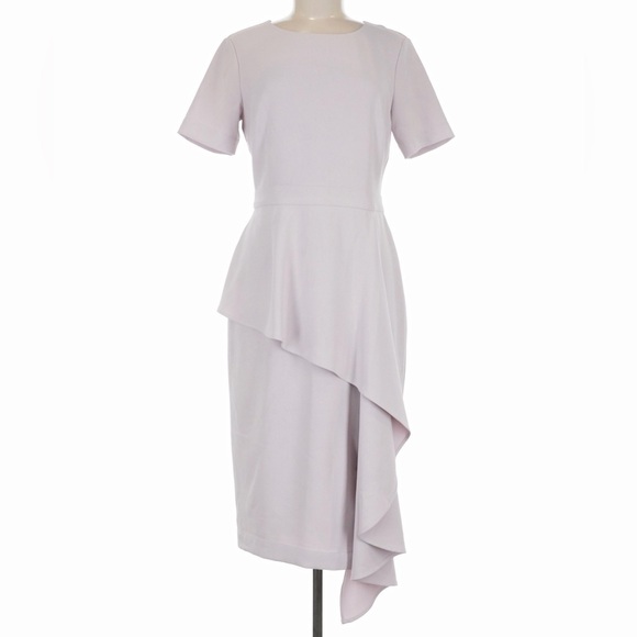 Rachel Parcell Cascade Sheath Midi Dress Pale Sweet Lilac Lavender Medium - Picture 3 of 11
